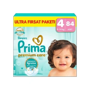 Prima PremiumCare Bebek Bezi Ultra Fırsat Paket 4 Numara 84 Adet Bez