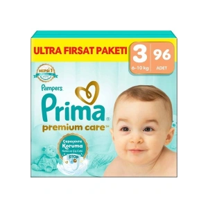 Prima PremiumCare Bebek Bezi Ultra Fırsat Paketi 3 Numara 96 Adet Bez