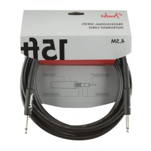 Professional Series Gitar Enstrüman Kablosu, 4,5 m, Düz/Düz, Siyah