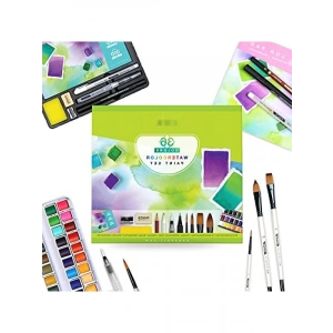 Profesyonel 36 Renk Sulu Boya Seti ve Kağıtlar