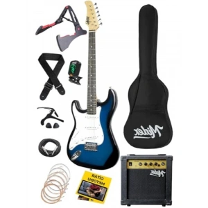 Profesyonel Amfili Elektro Gitar Seti 39 İnç Mavi