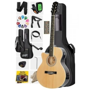 Profesyonel Elektro Akustik Gitar Seti - 4/4 Yetişkin Boy