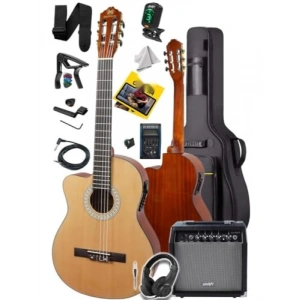 Profesyonel Masif Ağaç Elektro Klasik Gitar Seti