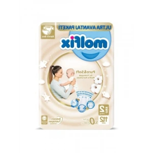 Pure&Soft Mini Bebek Bezi - Aylık Paket, 112 Adet