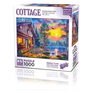 Puzzle 1000 Evening Sunset Cabin
