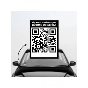 QR Kodlu Akıllı Araç Etiketi - İçten Yapıştırmalı Cam Etiket