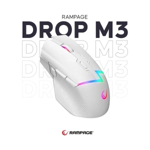 Rampage DROP M3 V2 24000 DPI 3311 Sensor Beyaz RGB Şarjlı Kablosuz 80 Milyon Huano Switch Gaming Oyuncu Mouse