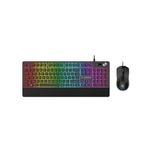 Rampage KM-9858 JAZZY V2 Siyah Usb RGB Aydınlatmalı Q 12800 DPI Mouse Gaming Oyuncu Klavye Mouse Set