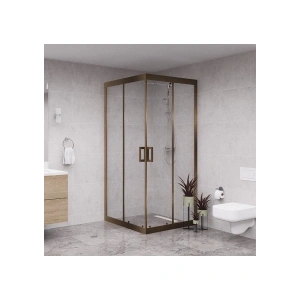 Raumark Bronze Quandrum 6mm Şeffaf Cam Kare Duşakabin