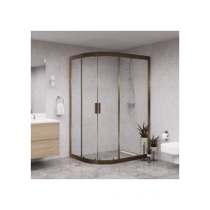 Raumark Bronze Solis 6mm Şeffaf Cam Asimetrik Oval Duşakabin