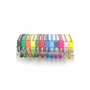 Reflektörlü Zilli Kedi Boyun Tasması 19x1 Cm Turuncu