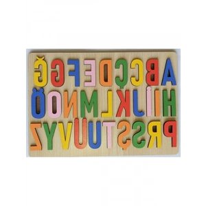 Renkli Ahşap Alfabe Bul Tak Oyunu