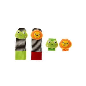 Renkli Çorap ve Bileklik Seti - Aslan-Kurbağa Teması