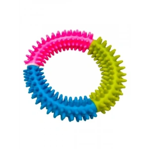 Renkli Dikenli Halka Köpek Oyuncağı 12 cm