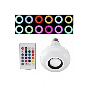 Renkli Gece Lambası ve Bluetooth Hoparlör - Kumandalı