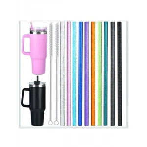 Renkli Glitter Pipet Seti, 6 Adet ve 1 Temizleme Fırçası