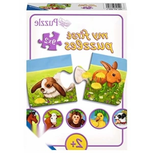 Renkli Hayvan Temalı Eğitici Puzzle Seti (9x2 Parça, 1+)