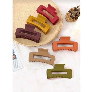Renkli Kadın Mandal Toka, 6 Adet, Büyük Boy, 9 cm