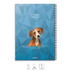 Renkli Köpek Tasarımlı Çizgili A4 Defter - 200 Sayfa