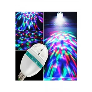 Renkli Led Döner Başlıklı Disko Ampul - E27 Fişli