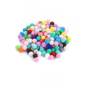Renkli Ponponlu Kedi Oyun Topu, 5 cm, 4lü Set