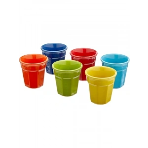 Renkli Porselen Espresso Bardak Seti - 6 Adet