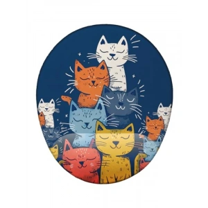 Renkli Sevimli Kediler Temalı Mouse Pad