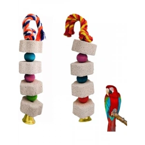 Renkli Sevimli Papağan Çiğneme Oyuncakları - Gaga Taşlı ve Eğlenceli