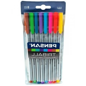 Renkli Tükenmez Kalem Seti, 8li Tek Ebat, Eğlenceli Kullanım