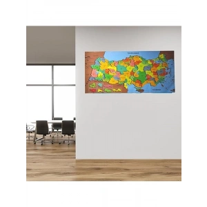 Renkli Türkiye Haritası Manyetik Duvar Stickerı 118 * 56 CM