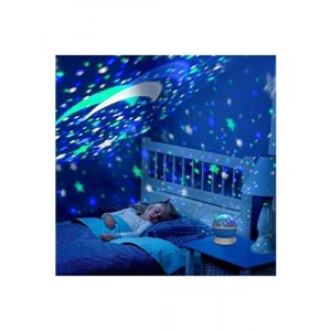 Renkli Yıldızlı Gökyüzü Projeksiyon Gece Lambası