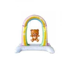 Retro Salıncakta Sallanan Ayıcık Folyo Balon