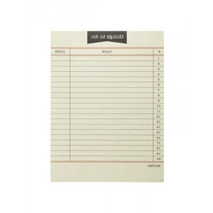 Retro Tarzda Kütüphane Kartı Not Defteri - 150 Sayfa, 15,2 x 20,3 cm