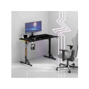 RGB Aydınlatmalı 112x60 cm Profesyonel Oyuncu Masası, Siyah