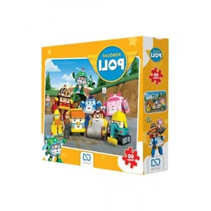 Robocar Poli Temalı Lisanslı 60 Parça 34x24cm Çocuk Puzzle Yapboz Serisi