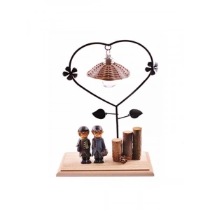 Romantik Çift Temalı Büyük Masa Lambası Biblo