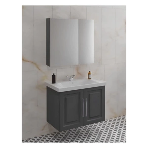 Royal 65 cm Banyo Dolabı Takımı Antrasit Gri