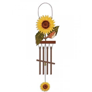 Rüzgar Çanı, Kuş Tüyü Ayçiçeği Tasarımı, 38 cm