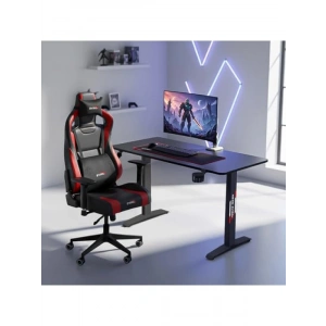 Rüzgar Tasarımlı Siyah Oyuncu Masası (100x60 cm)