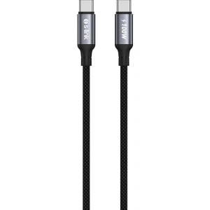 S-Link Armor Cc-0100 100W 1.2 Metre Type-C To Type-C Pd Örgülü Metal Başlıklı Siyah Hızlı Şarj Kablosu