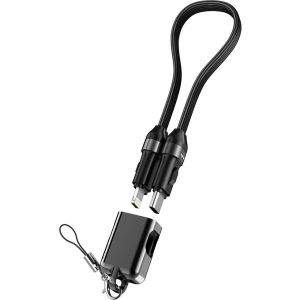 S-link Armor CL-020 30W 20 cm Type-C to Lightning PD Örgülü Metal Başlıklı Siyah Hızlı Şarj Kablosu