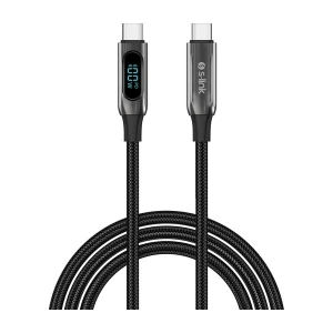 S-Link Armor Led Lcc-0100 100W 1 Metre Type-C To Type-C Pd Örgülü Led Başlıklı Siyah Hızlı Şarj Kablosu