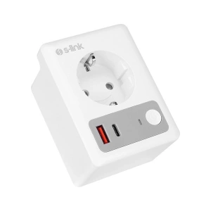 S-link SL-13 MASTERPOWER 16A Akım Korumalı Akıllı Priz 2.4 Ghz Type-C USB Çıkışlı WIFIBT TUYA Destekli