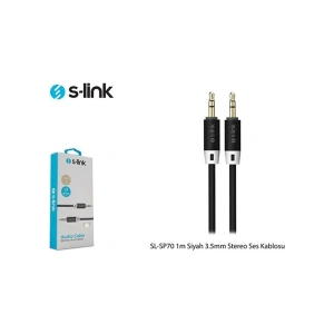 S-Link Sl-Sp70 1 Metre Siyah 3.5Mm Stereo Ses Kablosu