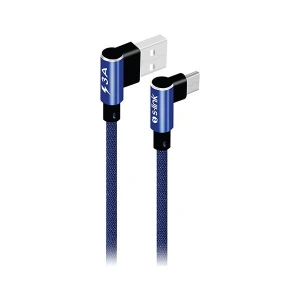 S-link Swapp SW-C757 3A - 15 cm Type-C Lacivert Kılıflı Metal -L- Kablo