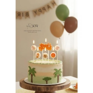 Safari Temalı 6lı Doğum Günü Mum Seti