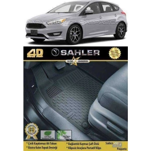Sahler Ford Focus 3- 3.5 2010-2018 Uyumlu 4.5D Premium Havuzlu Oto Paspas Siyah - Focus 3