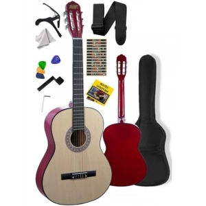Sap Ayarlı Doğal Renkli Klasik Gitar Seti 4/4 Yetişkin Boy