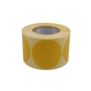 Sarı Zemin Baskılı Kuşe Etiket - 40mm Çapında, 500 Adet