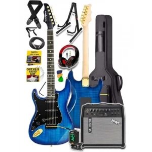 Şarjlı 50W Amfili Elektro Gitar Seti, Tam Ekipman İçerir